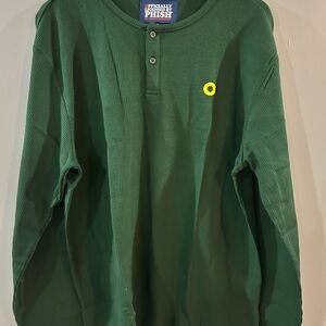 Phish Green Long Sleeve Henley Shirt